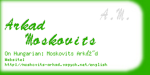 arkad moskovits business card